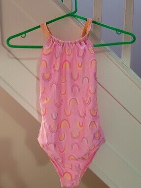 NWOT Girls Pink Rainbow One-Piece Swimsuit